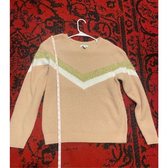 Womens Steve Madden Metallic Chevron Sweater SZ M Pink Gold Fuzzy Size medium - Picture 10 of 14
